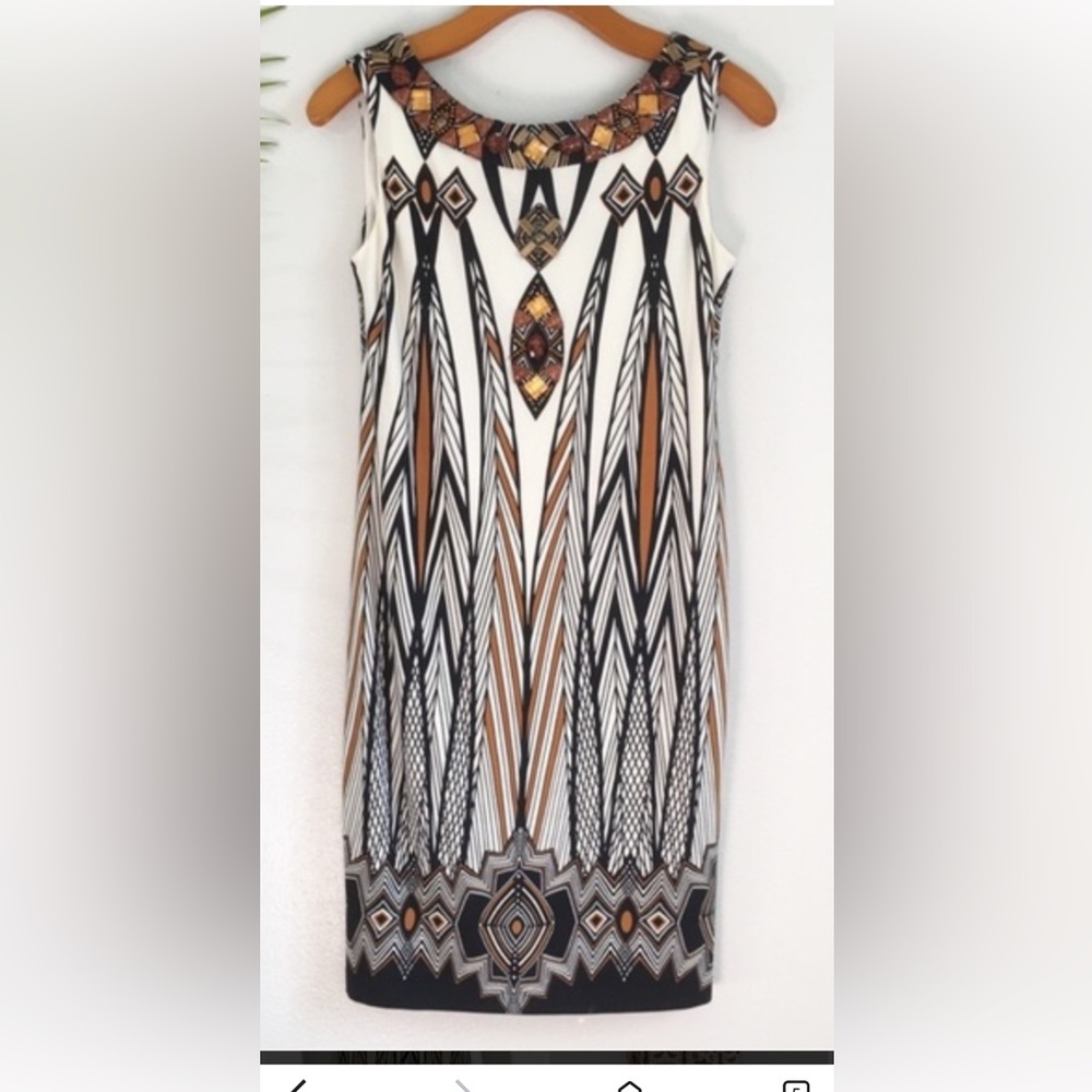 Muse Boston Proper White and Black Tribal Dress